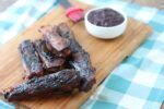 easy grilled ribs with blueberry barbecue sauce