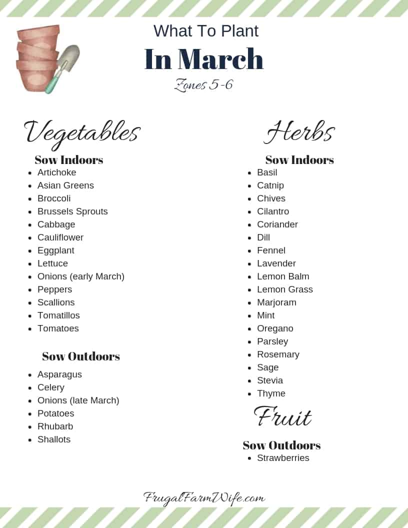 What to Plant In March (By Planting Zone) - The Frugal Farm Wife