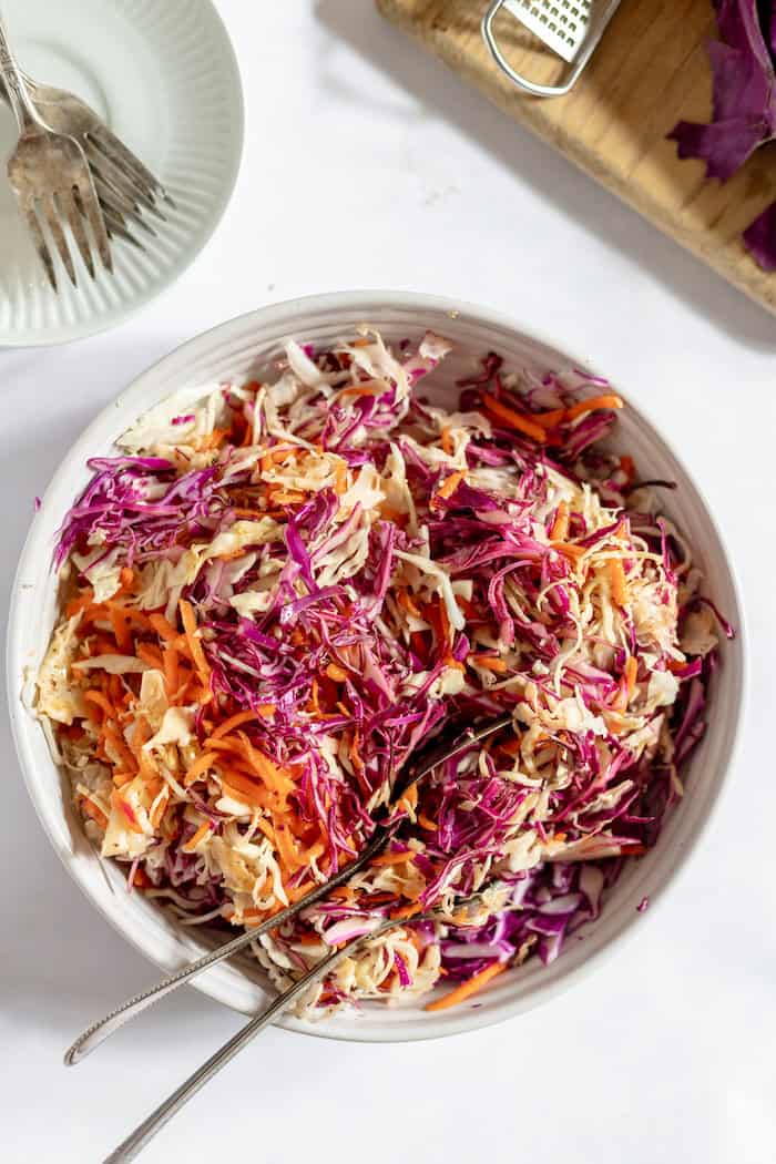 Delicious Cole Slaw without Mayo! | Frugal Farm Wife
